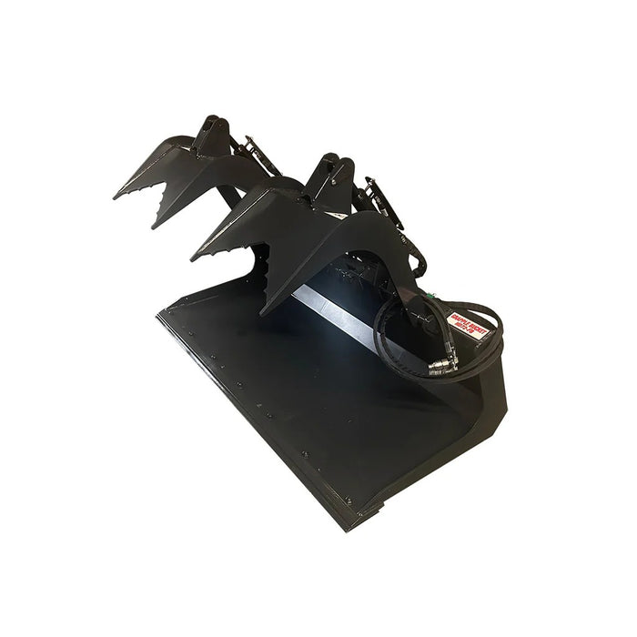 Stout Buckets – 78" Flat Bottom Grapple Bucket With Skid Steer Quick Attach