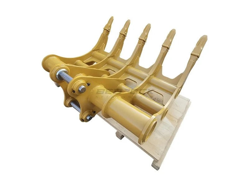Bedrock Attachments – Excavator Rake Fits CAT 313D2GC 65mm Pins