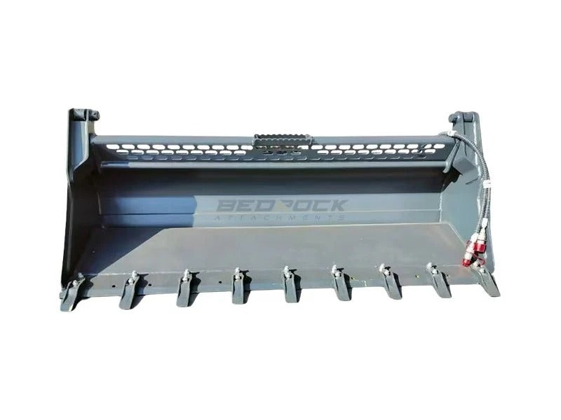 Bedrock Attachments – Mini Hydraulic Excavator/Skid Steer Loader Multipurpose 4in1 Bucket With Teeth