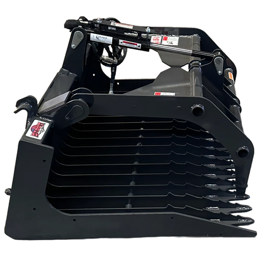 Stout Buckets – 55-3 Light Duty 3" Tine Spacing Utility Rock Bucket Grapple with John Deere Tractor Hitch