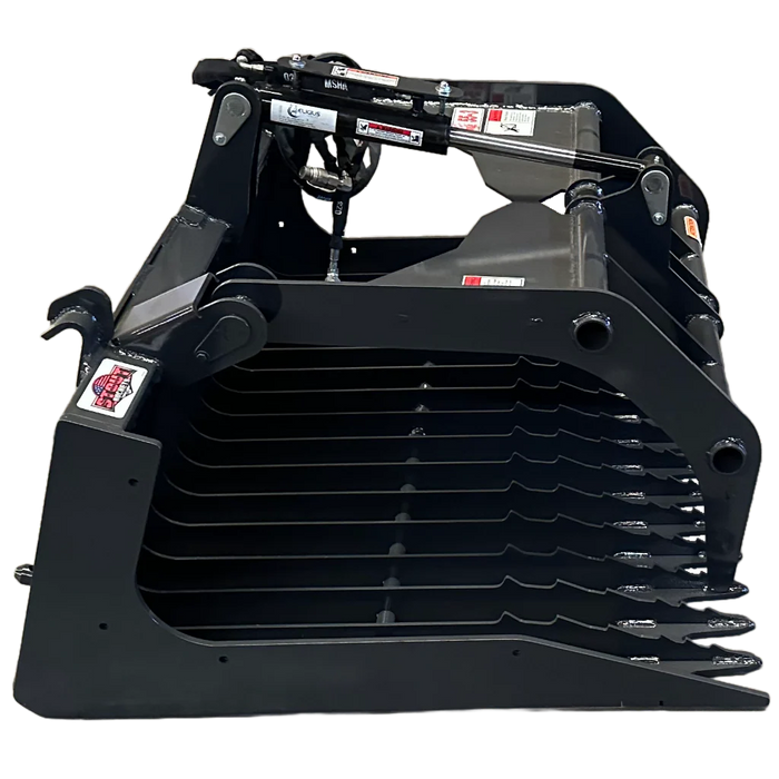 Stout Buckets – 55-3 Light Duty 3" Tine Spacing Utility Rock Bucket Grapple with John Deere Tractor Hitch