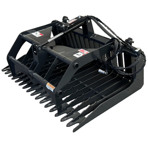 Stout Buckets – 55-3 Light Duty 3" Tine Spacing Utility Rock Bucket Grapple with John Deere Tractor Hitch