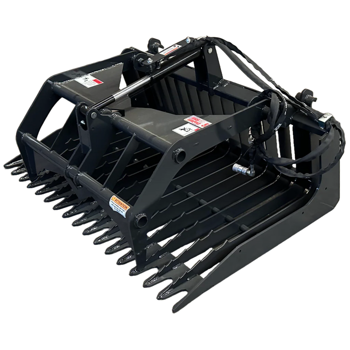 Stout Buckets – 55-3 Light Duty 3" Tine Spacing Utility Rock Bucket Grapple with John Deere Tractor Hitch