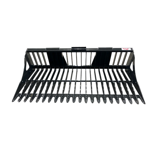 Stout Buckets – 5550 Series Rock Bucket with 3" Tine Spacing and Skid Steer Quick Attach with Bolt on Side Option