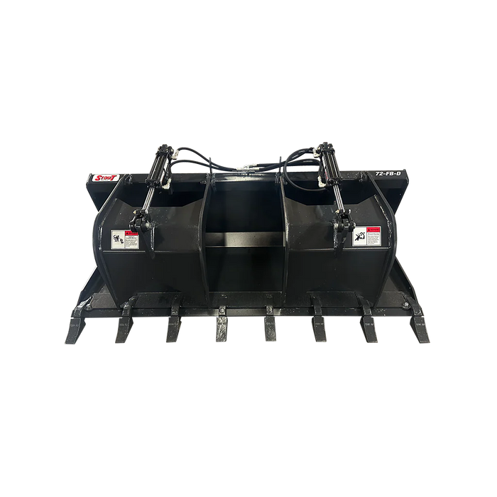 Stout Buckets – 84" Flat Bottom Grapple Bucket With Skid Steer Quick Attach