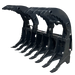 Stout Buckets – XHD Root Rake Clam Grapple With Dual Grapples and Skid Steer Quick Attach