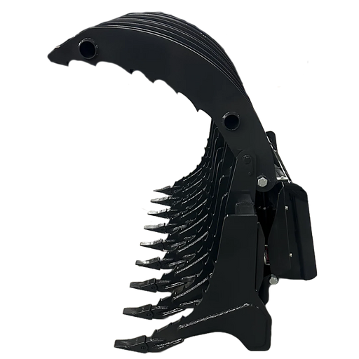 Stout Buckets – XHD Root Rake Clam Grapple With Single Grapple and Skid Steer Quick Attach