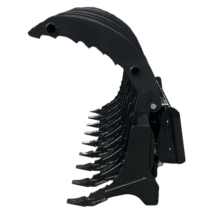 Stout Buckets – XHD Root Rake Clam Grapple With Single Grapple and Skid Steer Quick Attach